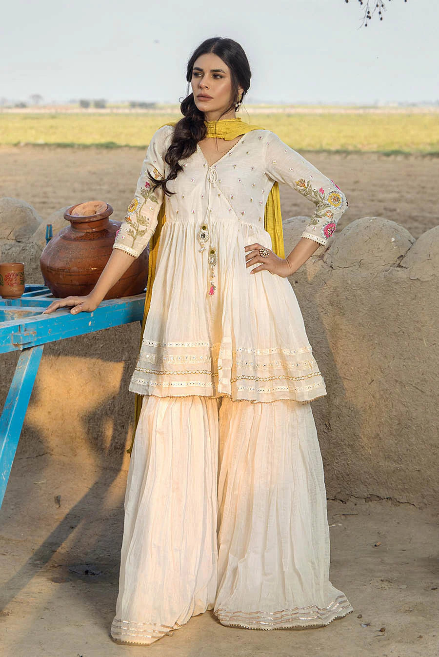 F-172 - Ready made Paper Cotton Khuda Ameer Outfit - Memsaab Online