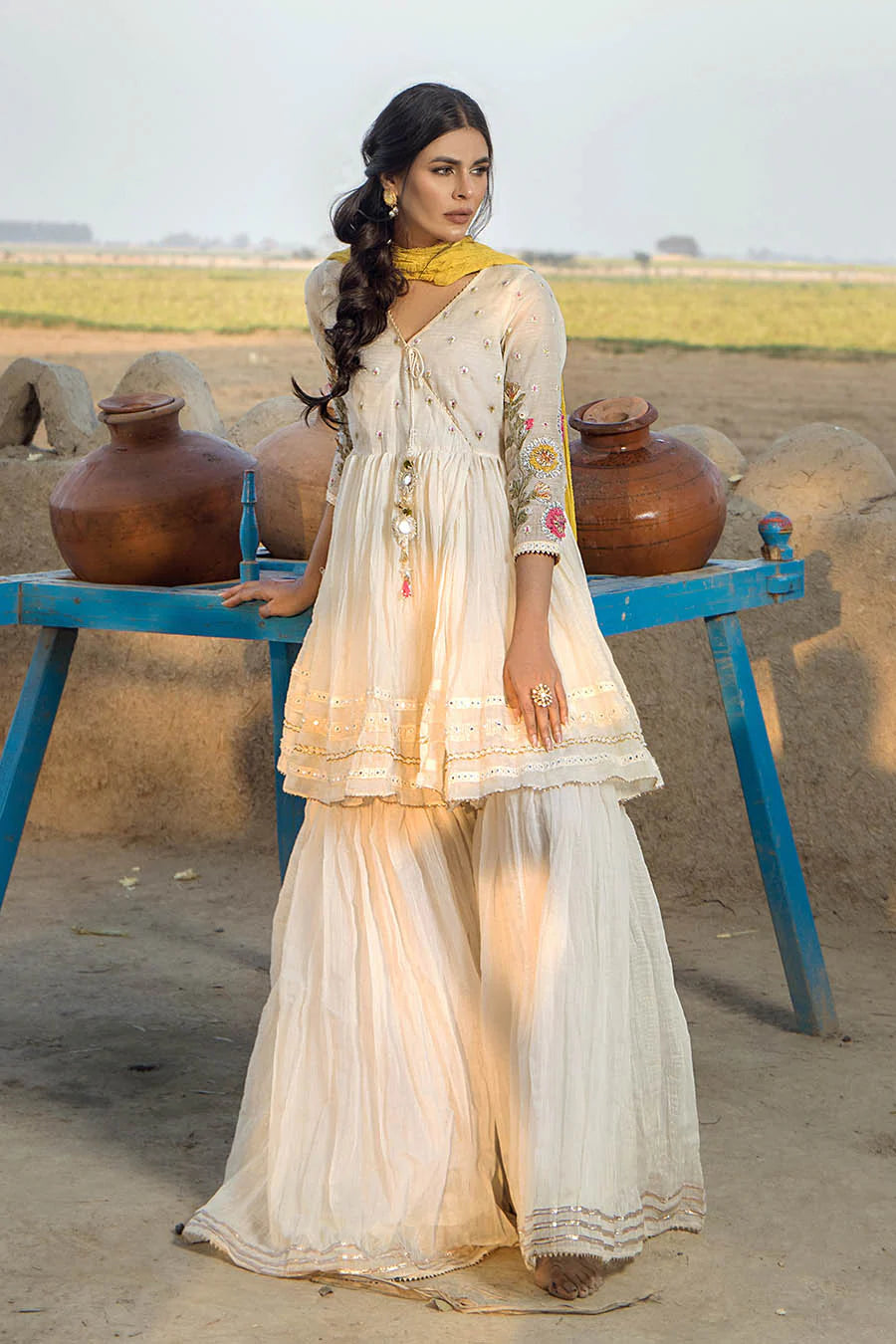 F-172 - Ready made Paper Cotton Khuda Ameer Outfit - Memsaab Online