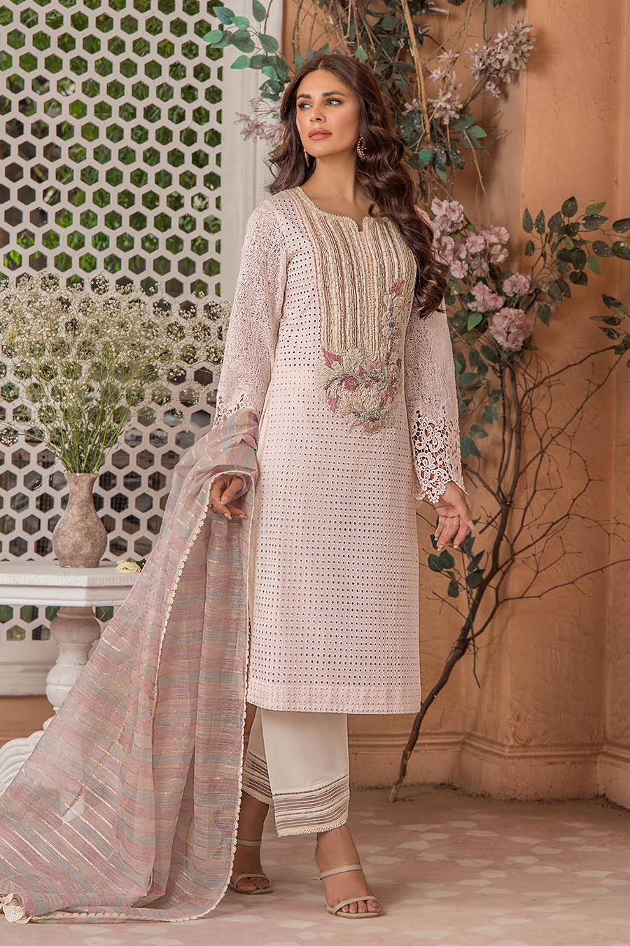 F-174 - Readyade Cotton Chiken Khuda Ameer Outfit - Memsaab Online