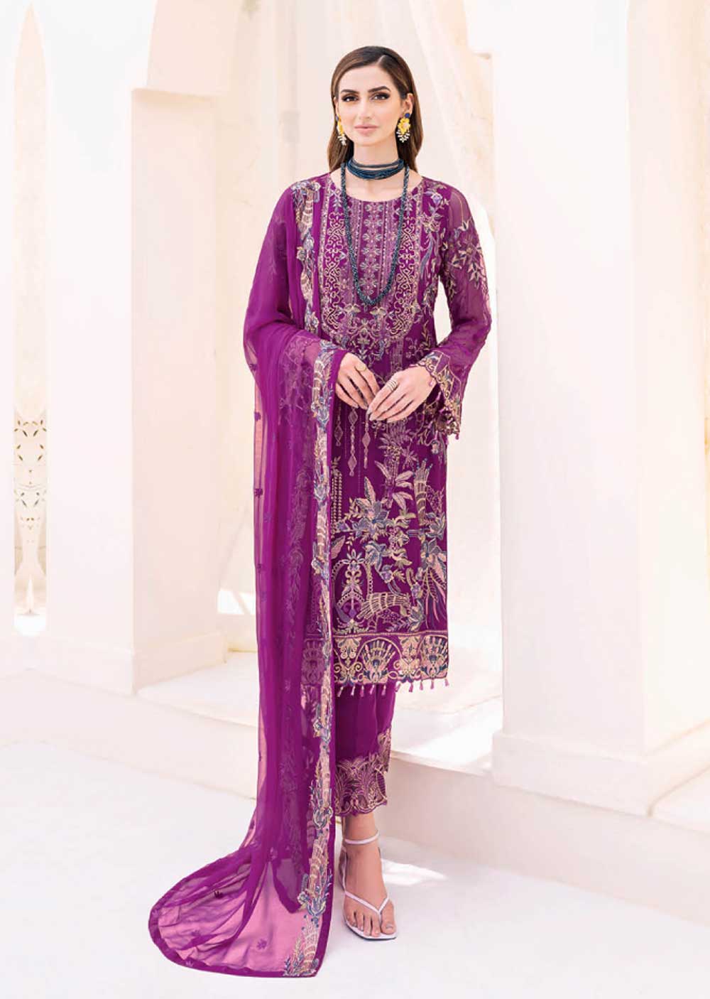 F-2307-R - Readymade - Ramsha Chiffon Collection 2023 - Memsaab Online