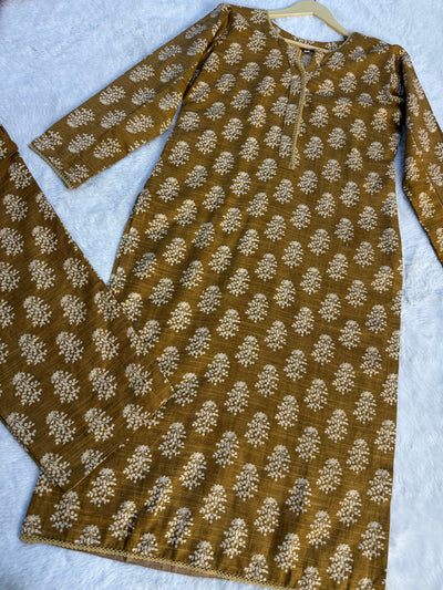 SLMN-17 Readymade Khaddar Co-ord - Memsaab Online