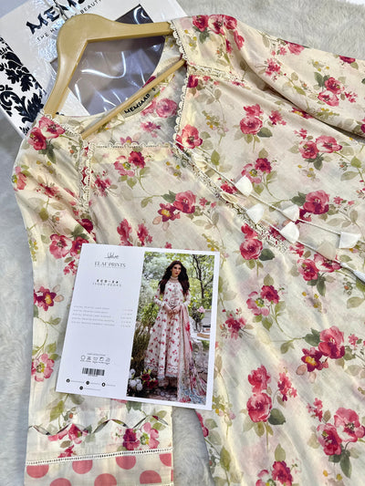 ELFECD-02-A- Ivory Peony - Readymade - Elaf Prints Collection 2025 - Memsaab Online