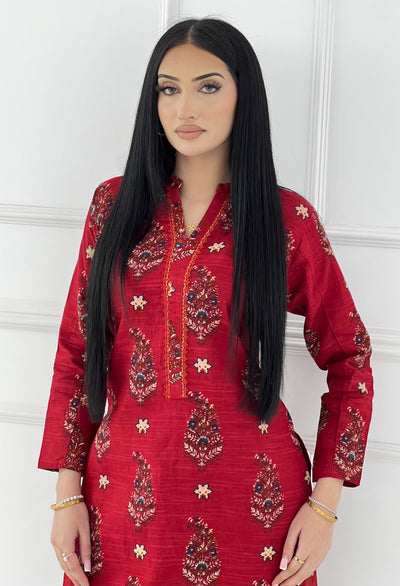 SLMN-45 Readymade Khaddar Co-ord - Memsaab Online