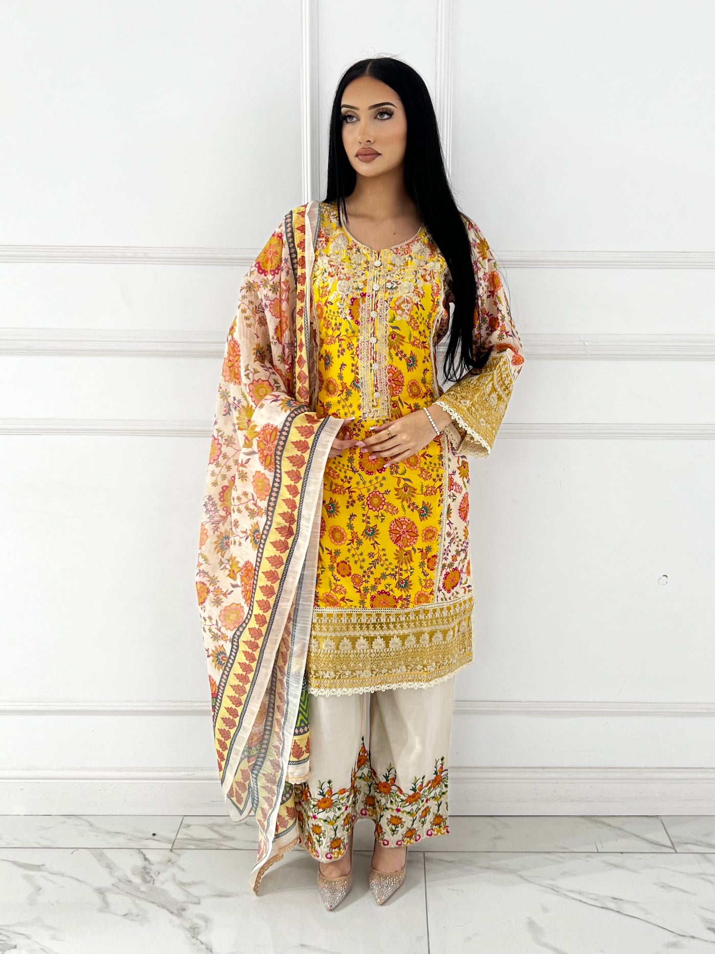 BPH-202 - Readymade Yellow Viscose Suit - Memsaab Online