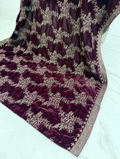 SMV102 Embroidered Velvet Shawl