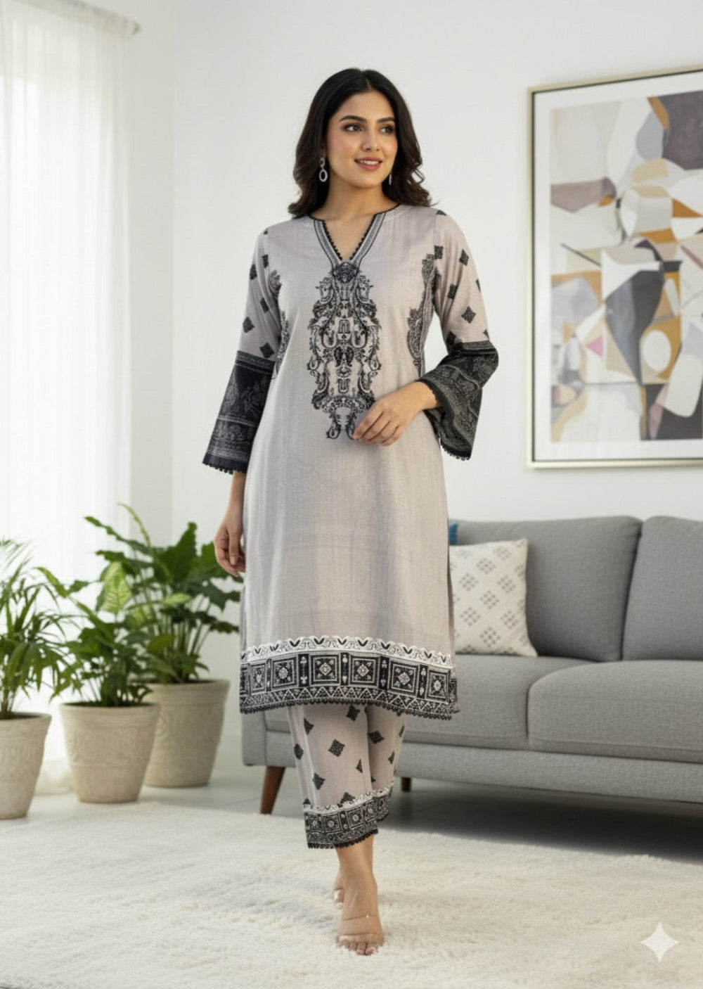 BUT-138- Readymade linen Printed Co-ord 2025 - Memsaab Online