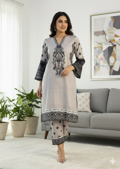 BUT-138- Readymade linen Printed Co-ord 2025 - Memsaab Online