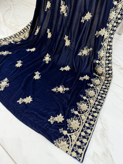 SMV104 Embroidered Velvet Shawl