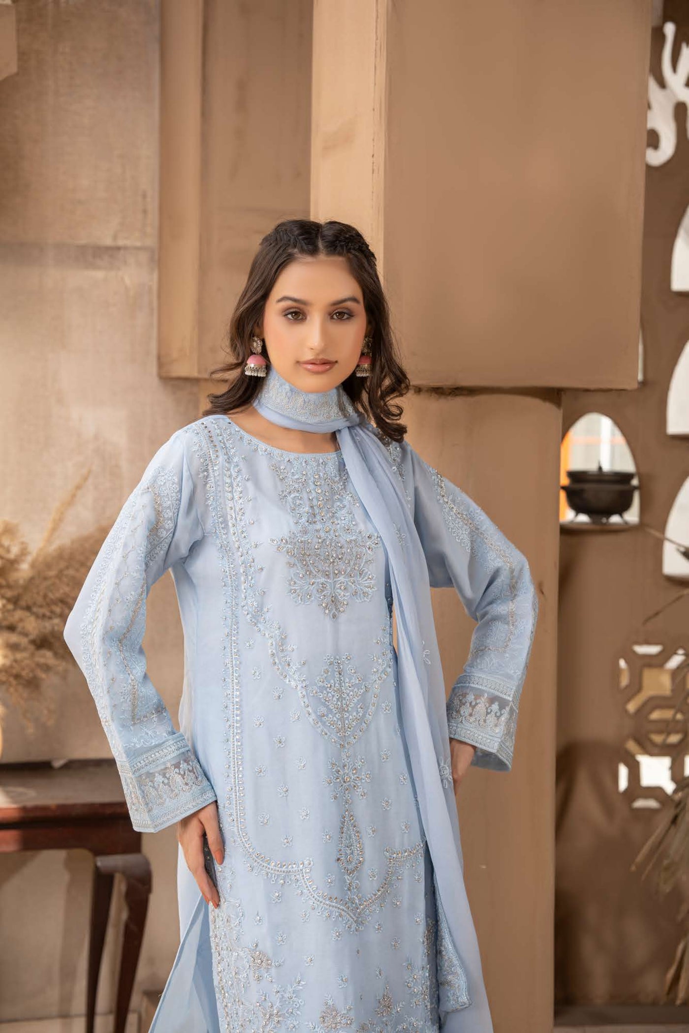 RGZ7102 - RANGZ Chiffon Mother and Daughter Suit - Memsaab Online