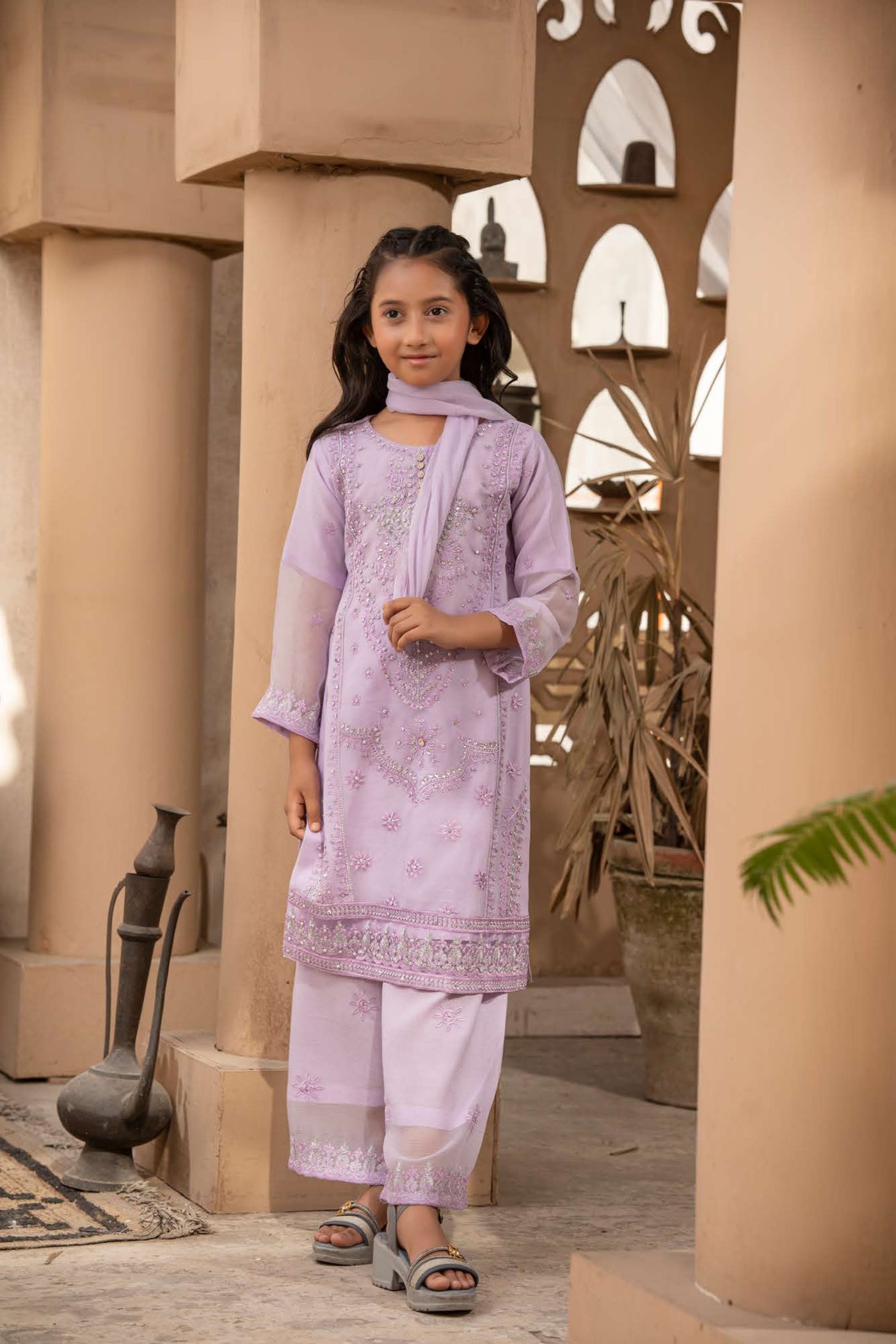 RGZ7102 - RANGZ Chiffon Mother and Daughter Suit - Memsaab Online