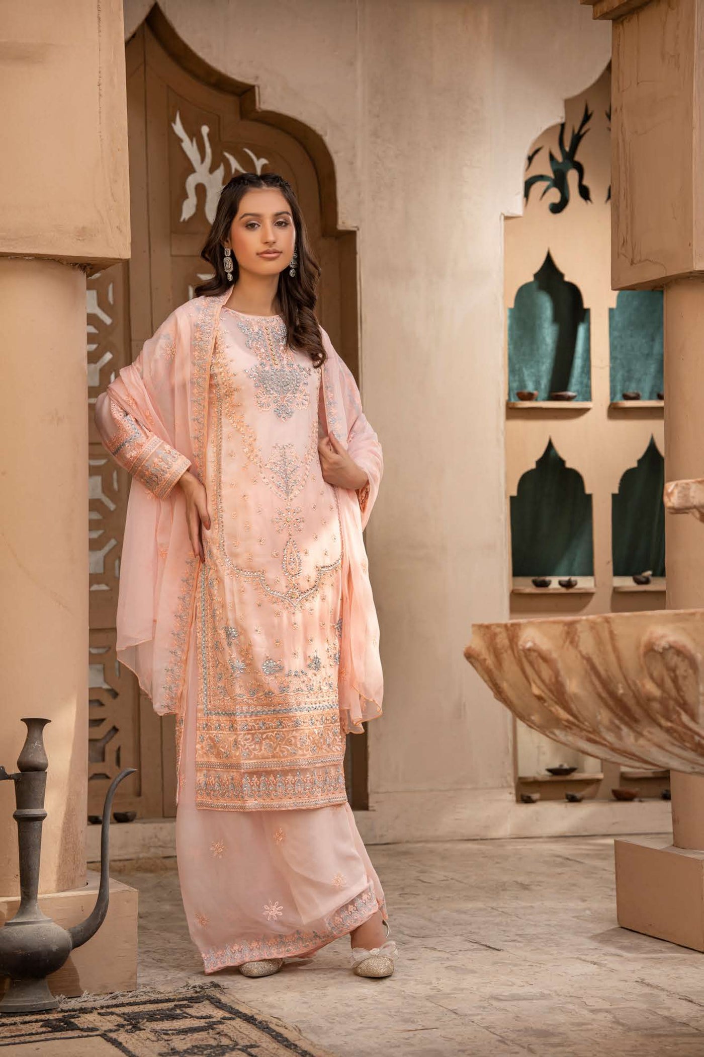 RGZ7102 - RANGZ Chiffon Mother and Daughter Suit - Memsaab Online