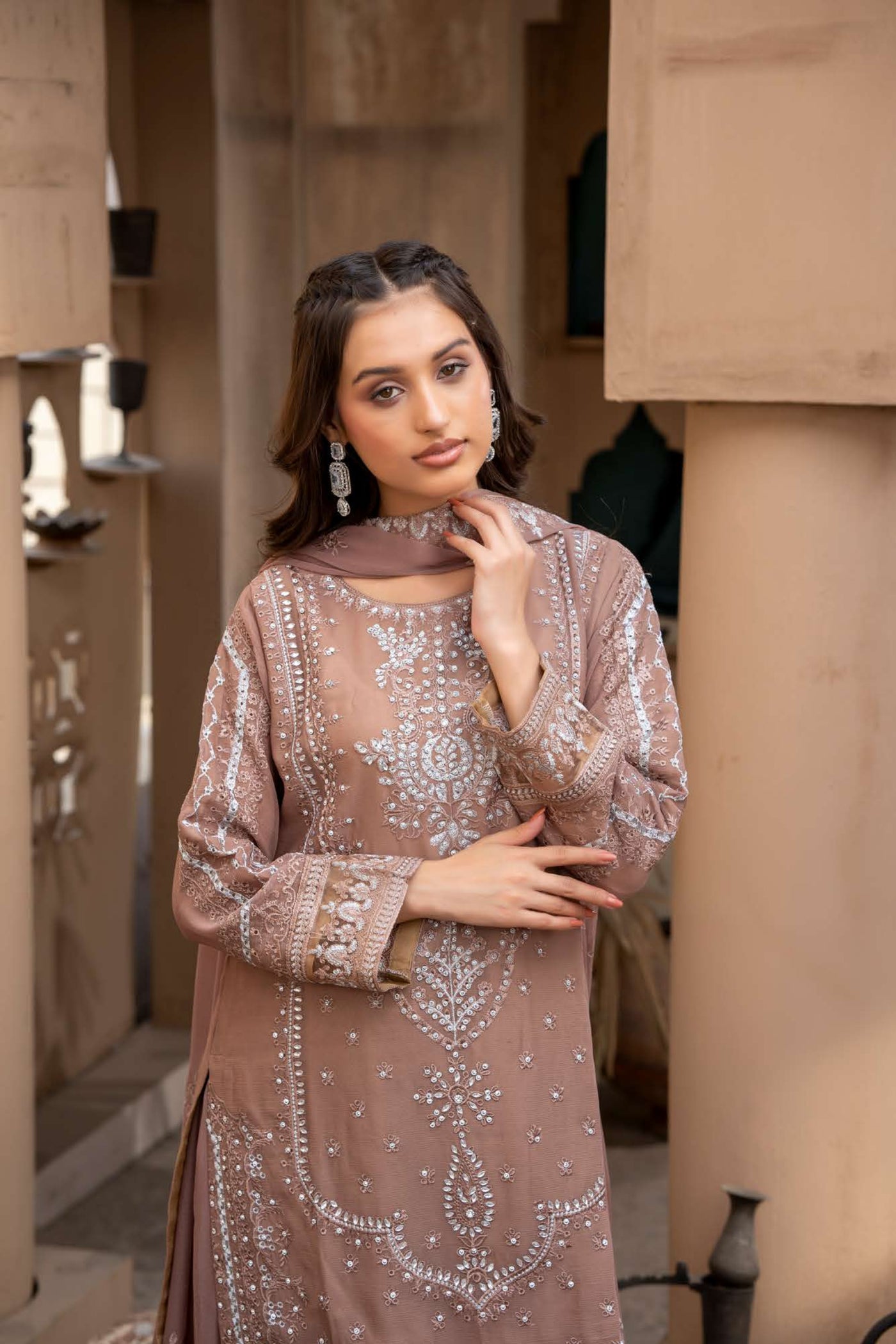 RGZ7102 - RANGZ Chiffon Mother and Daughter Suit - Memsaab Online