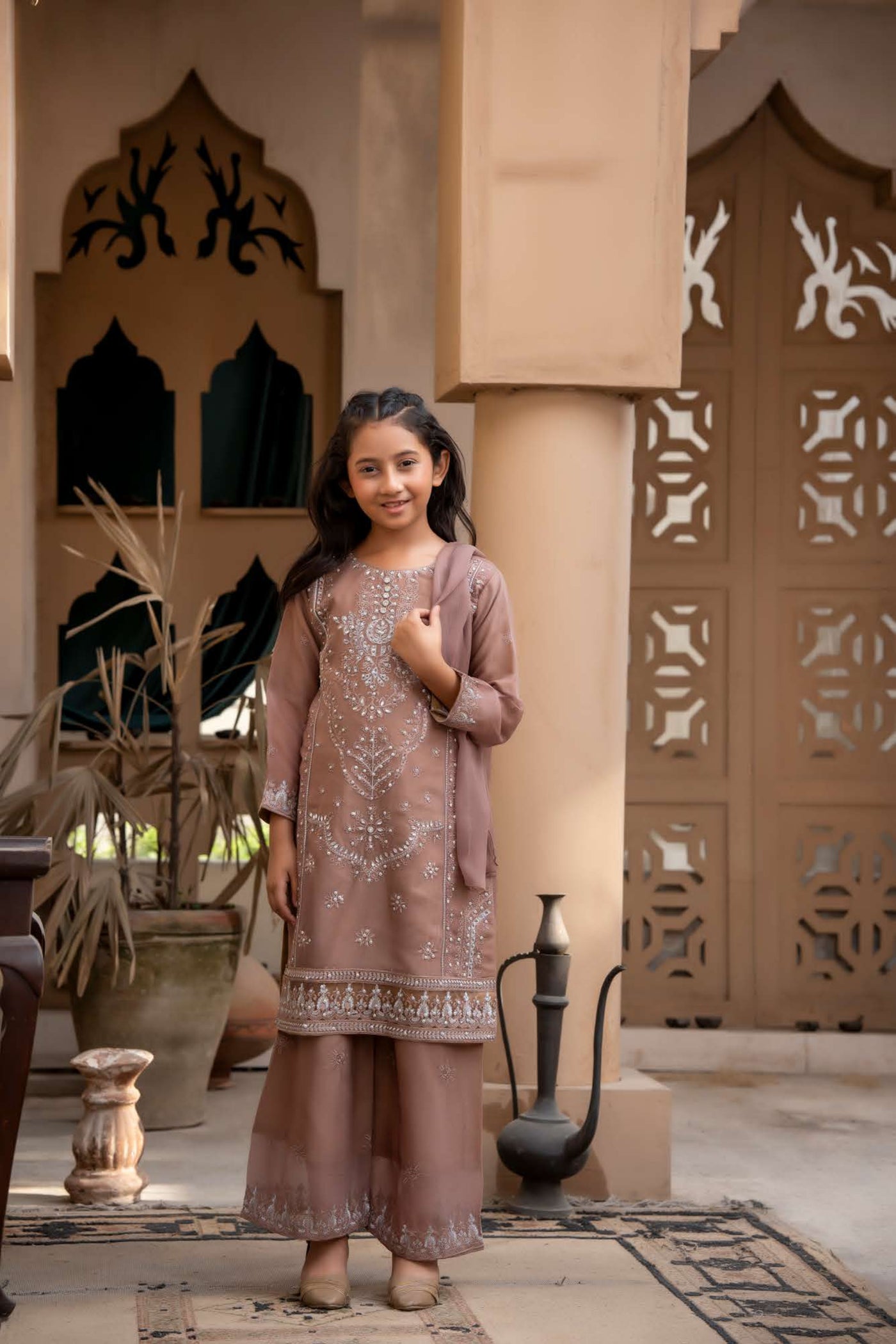 RGZ7102 - RANGZ Chiffon Mother and Daughter Suit - Memsaab Online