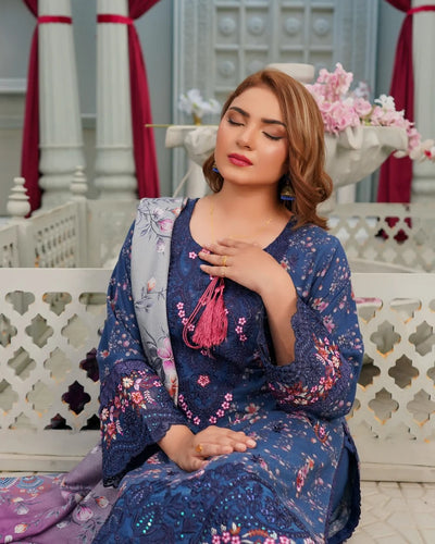 Mun-07 Readymade Winter Dhanak Suit - Memsaab Online