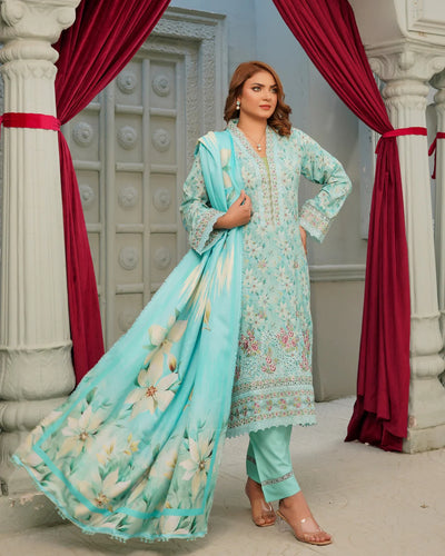 Mun-01 Readymade Winter Dhanak Suit - Memsaab Online