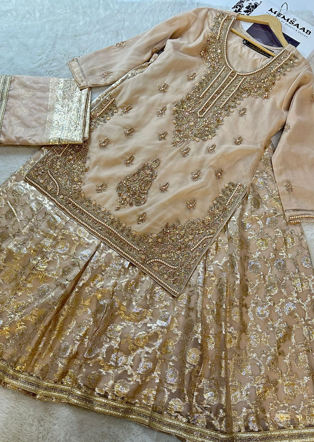 SRB9915 - Anchal Gold Sehrish.B Designer - Memsaab Online