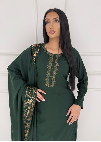 SMR3110 - Readymade Green Winter Suit - Memsaab Online