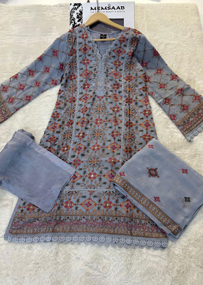 WA-360-G -Grey Readymade - Ramsha Suit 2024 - Memsaab Online