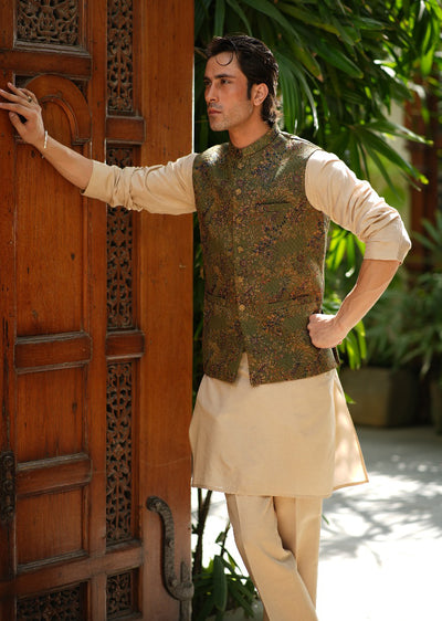 GS-5074 Readymade Elegant Embroidered Waistcoat 2025 - Memsaab Online