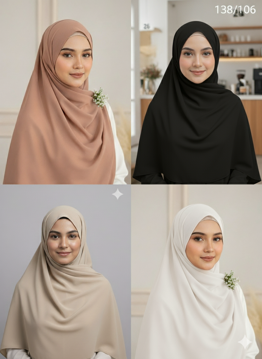 *5 for £10* Chiffon Scarf Hijab High Quality - Memsaab Online