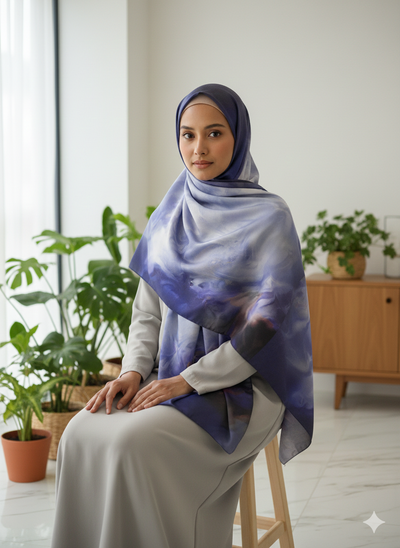 NA-141 Watercolour Silk MODAL Hijabs - Memsaab Online