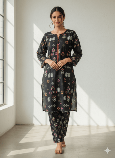 SLMN-24 Readymade Khaddar Co-ord - Memsaab Online