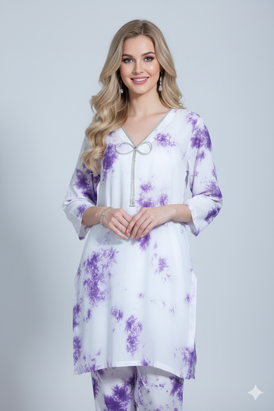 RBY-137- Tye & Dye Crepe 2 Piece Co-ord - Memsaab Online