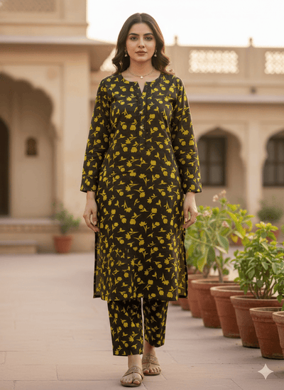 SLMN-37 Readymade Khaddar Co-ord - Memsaab Online