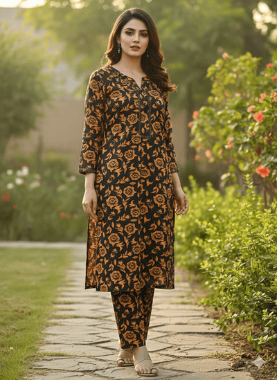 SLMN-35 Readymade Khaddar Co-ord - Memsaab Online