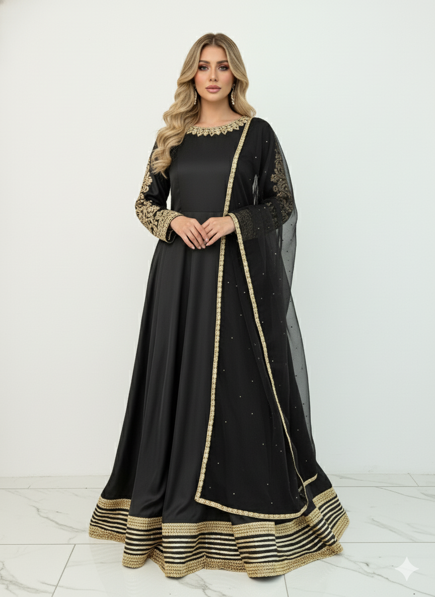 SRB3242- MORNI- Black - Sehrish B Design 2025 - Memsaab Online