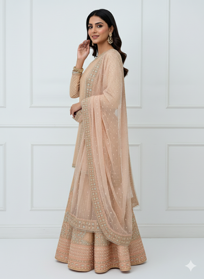 SRB1321 - Peach - Sehrish.B Designer - Memsaab Online