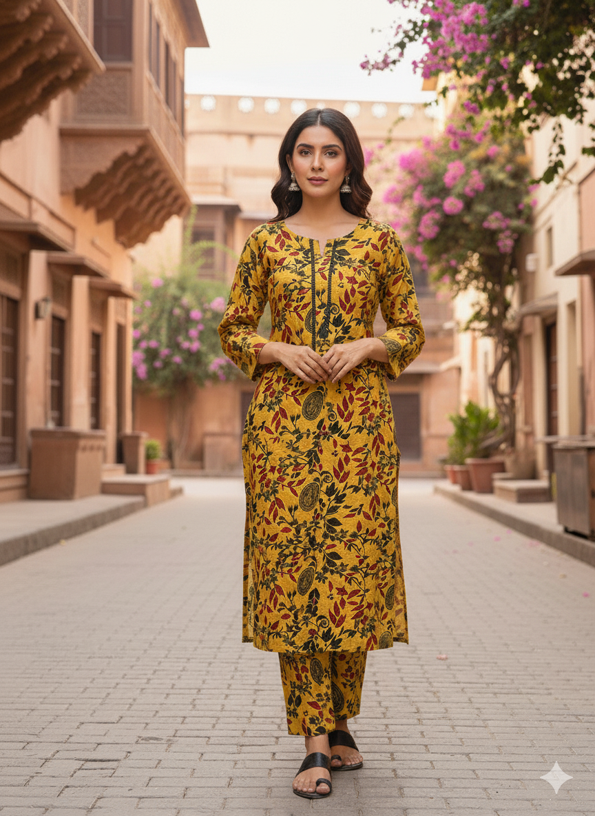 SLMN-22 Readymade Khaddar Co-ord - Memsaab Online
