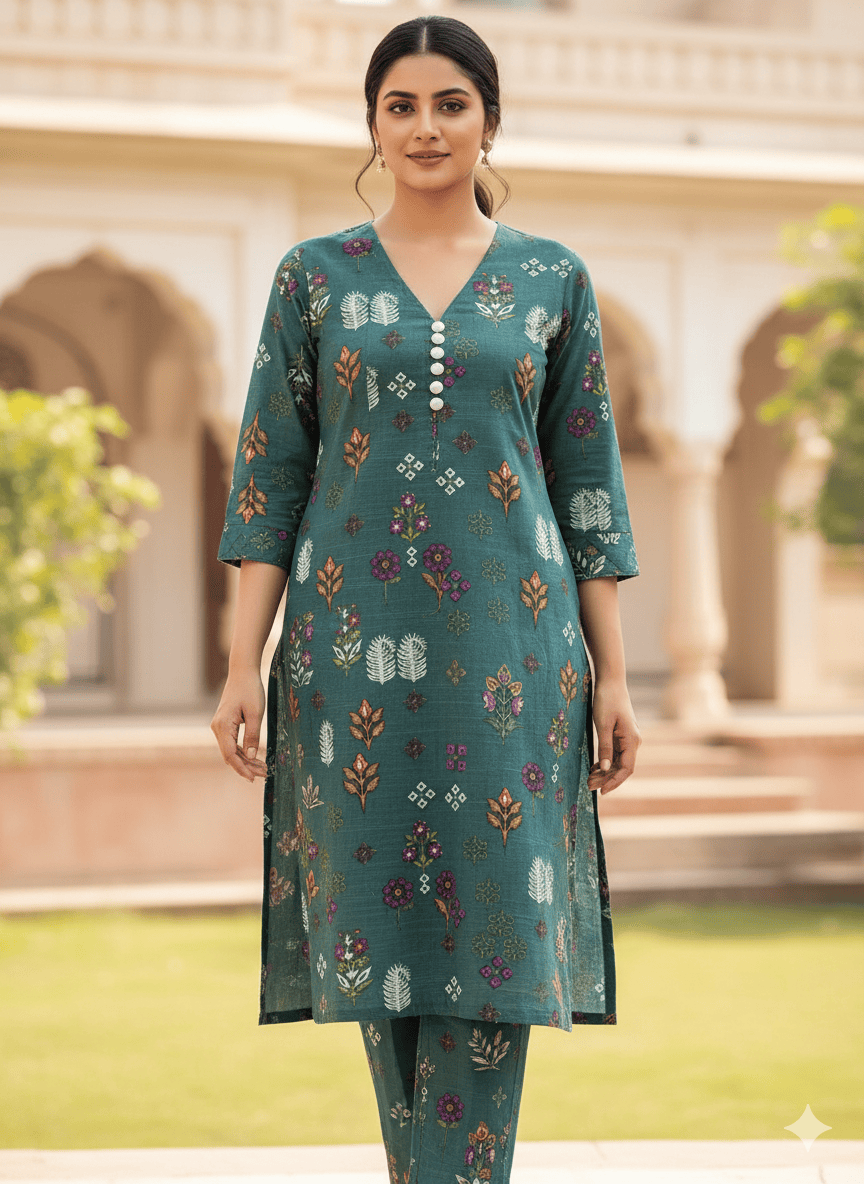 SLMN-31 Readymade Khaddar Co-ord - Memsaab Online
