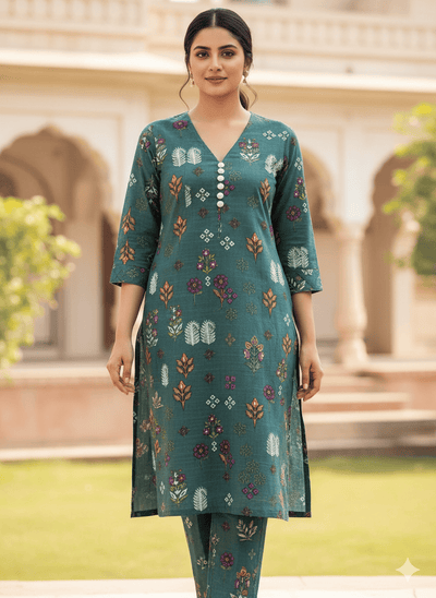 SLMN-31 Readymade Khaddar Co-ord - Memsaab Online