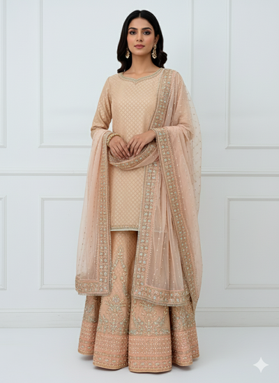 SRB1321 - Peach - Sehrish.B Designer - Memsaab Online