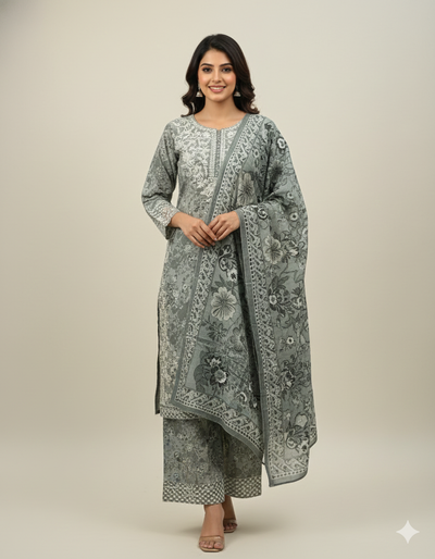 SMRF-22 -Readymade luxury Khaddar Suit 2025 - Memsaab Online