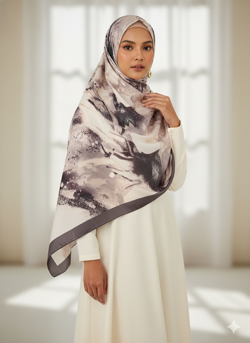NA-143 Watercolour Silk MODAL Hijabs - Memsaab Online