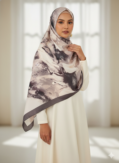 NA-143 Watercolour Silk MODAL Hijabs - Memsaab Online