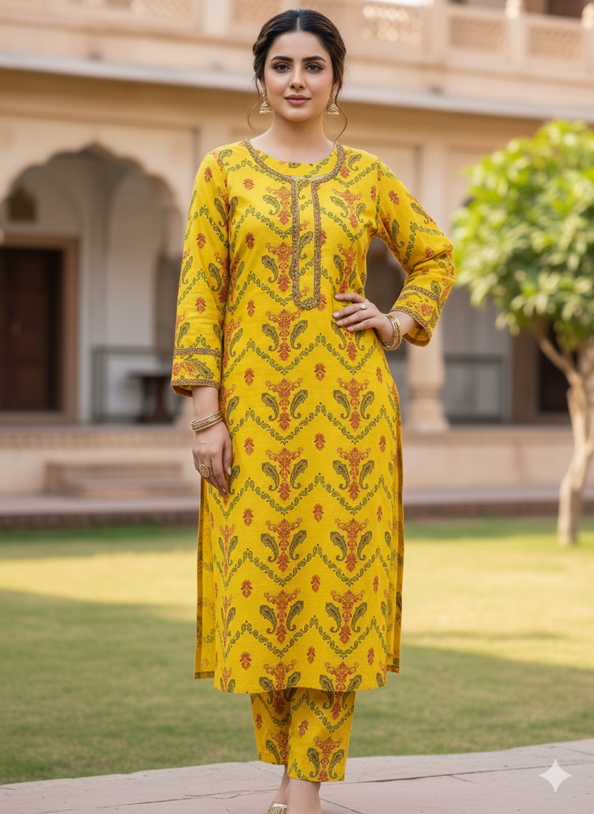 SLMN-27 Readymade Khaddar Co-ord - Memsaab Online