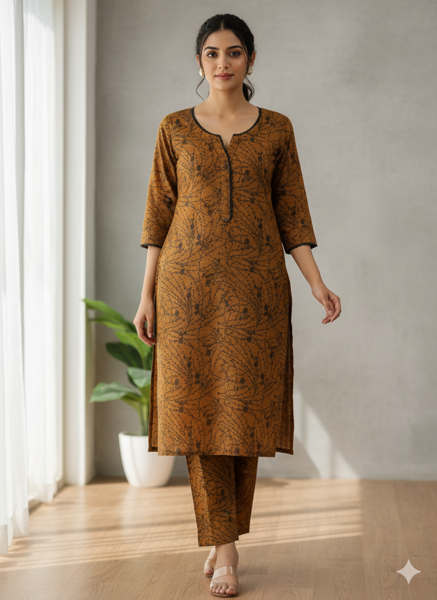 SLMN-40 Readymade Khaddar Co-ord - Memsaab Online