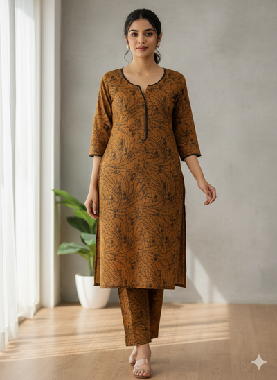 SLMN-40 Readymade Khaddar Co-ord - Memsaab Online