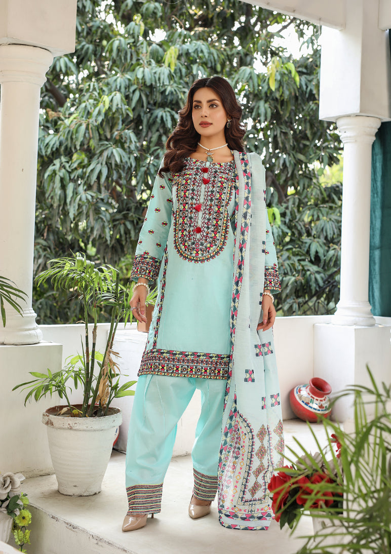 HK321 - Readymade Cotton Outfit 2025 - Memsaab Online