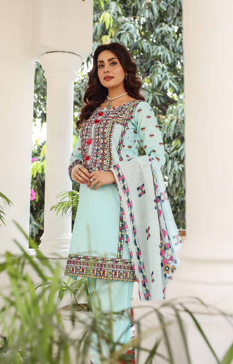 HK321 - Readymade Cotton Outfit 2025 - Memsaab Online