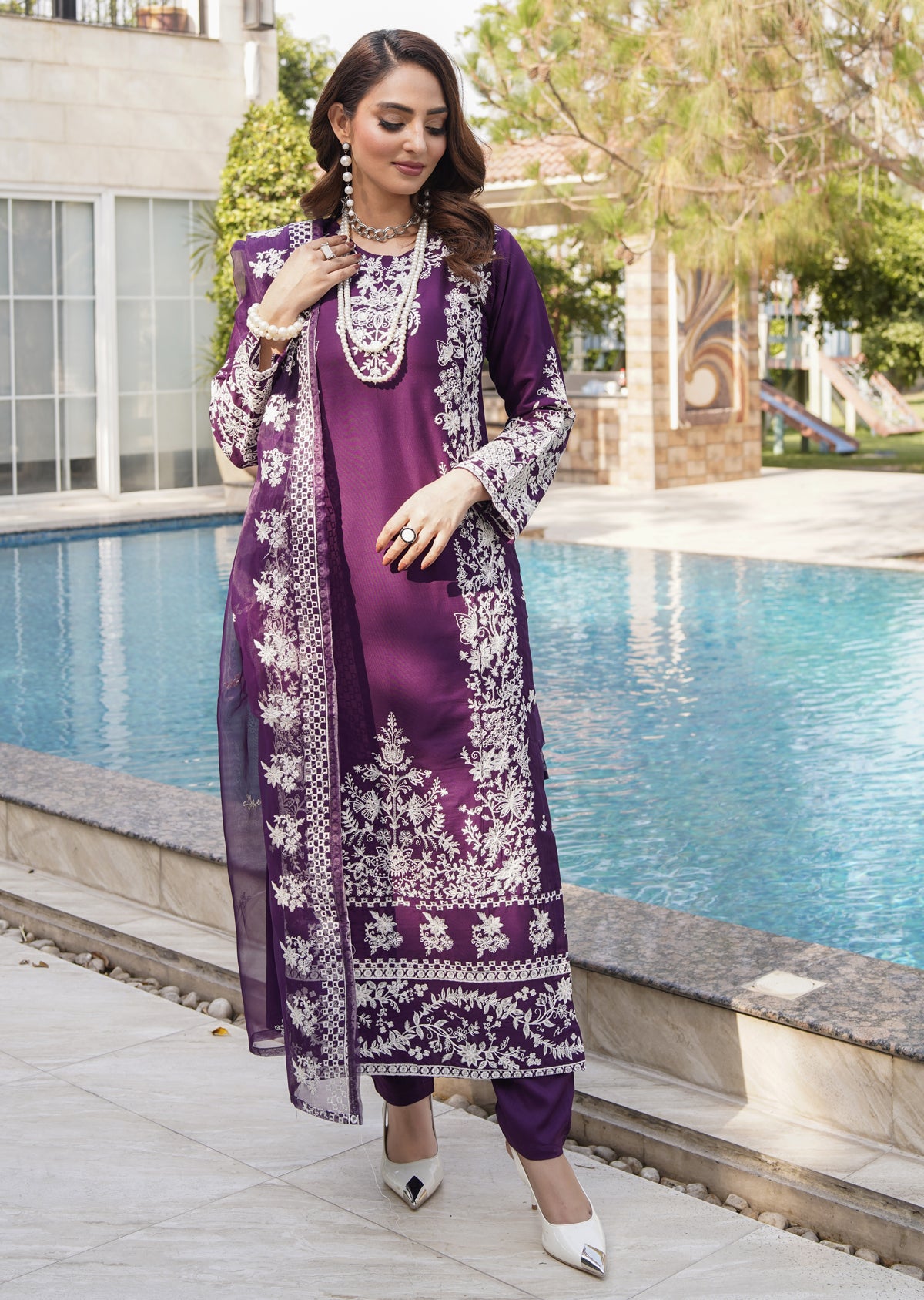 HK311 - Readymade Linen Outfit 2025 - Memsaab Online