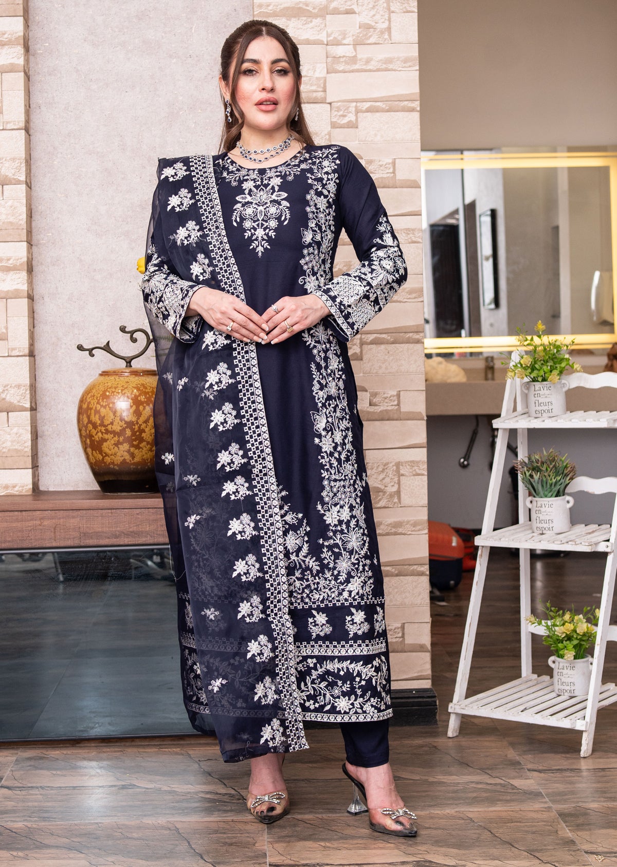HK311 - Readymade Linen Outfit 2025 - Memsaab Online