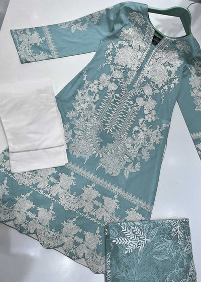 HSS-18 Readymade Light Blue Lawn Suit - Memsaab Online