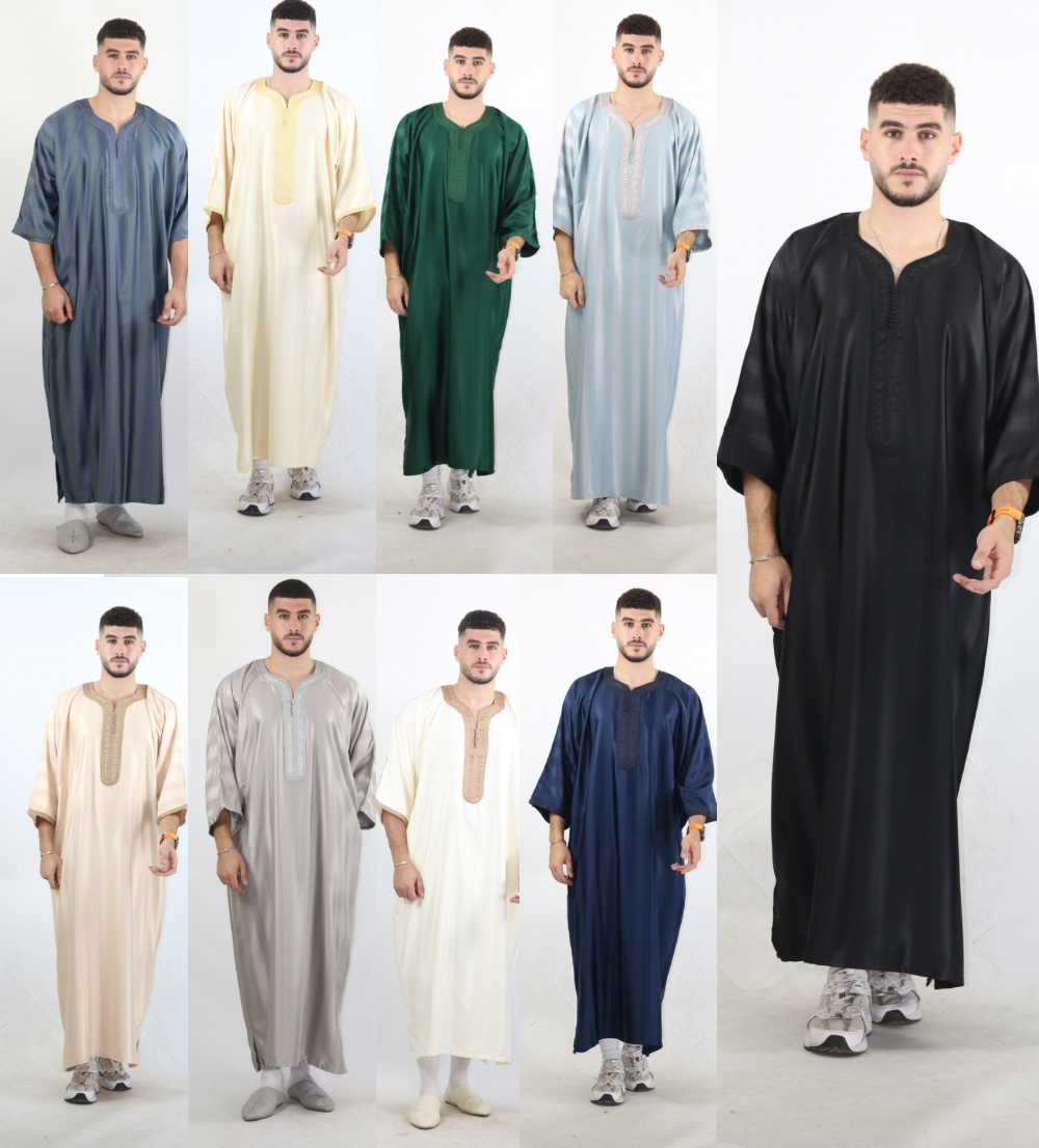 MRC103 Moroccan Embroidered Thobe - Memsaab Online