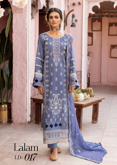 LALAM - Unstitched - Brocade Embroidered Lawn Collection 2023 - Memsaab Online