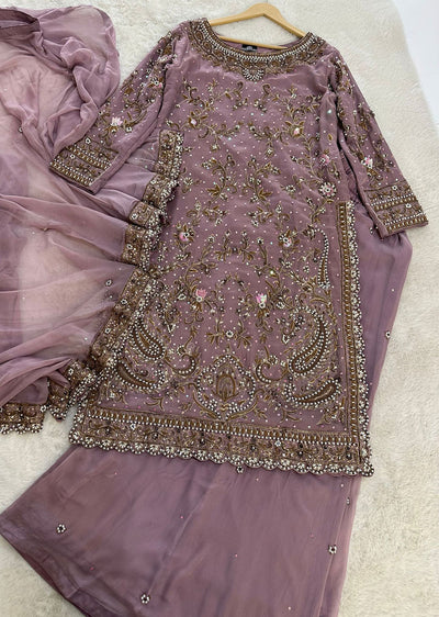 SRB9929 - Aynoor - Lilac- Sehrish.B Designer - Memsaab Online