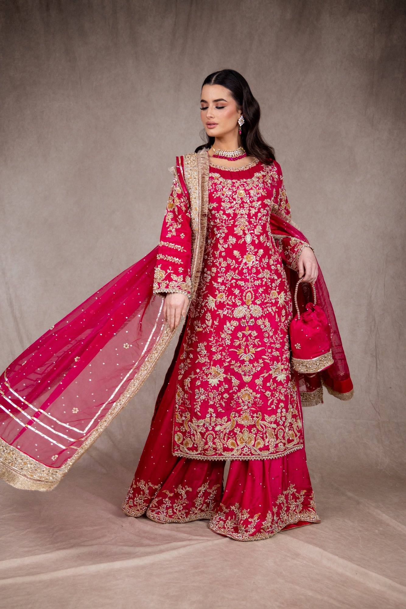 SRB2620 - shehnai - Wedding Sharara Dress - Memsaab Online